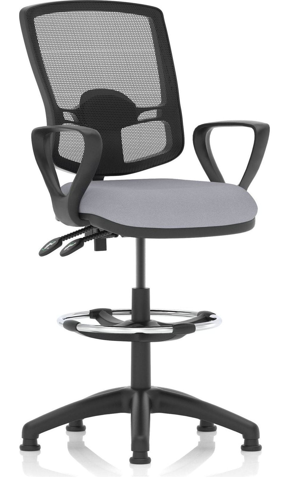Eclipse Plus II Bespoke Deluxe Mesh Back Task Operator Chair, quest shell, loop arms, with draughtsman kit