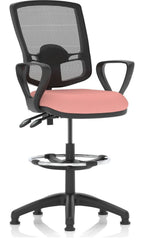 Eclipse Plus II Bespoke Deluxe Mesh Back Task Operator Chair, quest shrimp, loop arms, with draughtsman kit