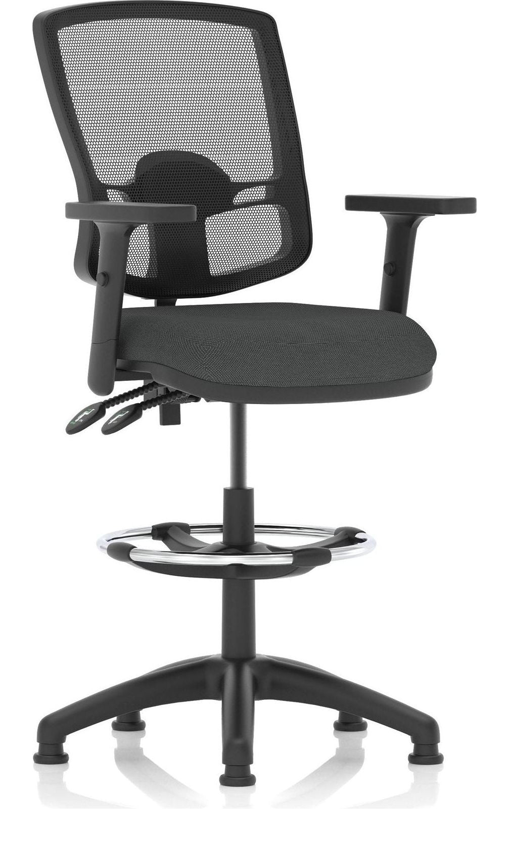 Eclipse Plus II Bespoke Deluxe Mesh Back Task Operator Chair, quest mussel, height adjustable arms, with draughtsman kit