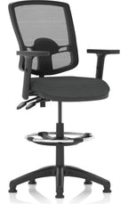 Eclipse Plus II Bespoke Deluxe Mesh Back Task Operator Chair, quest mussel, height adjustable arms, with draughtsman kit