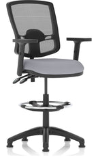 Eclipse Plus II Bespoke Deluxe Mesh Back Task Operator Chair, quest shell, height adjustable arms, with draughtsman kit