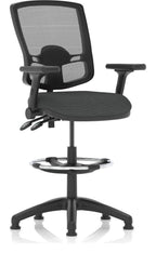 Eclipse Plus II Bespoke Deluxe Mesh Back Task Operator Chair, quest mussel, height adjustable folding arms, with draughtsman kit