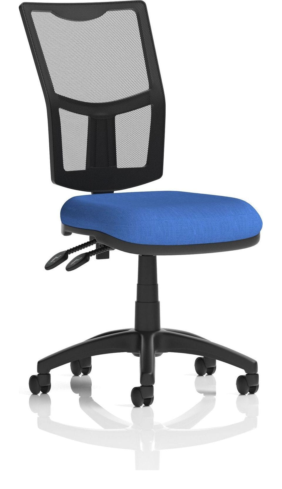 Eclipse Plus II Medium Mesh Back Task Operator Chair, blue fabric, no draughtsman kit, no arms