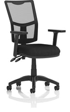 Eclipse Plus II Medium Mesh Back Task Operator Chair, black fabric, no draughtsman kit, height adjustable arms