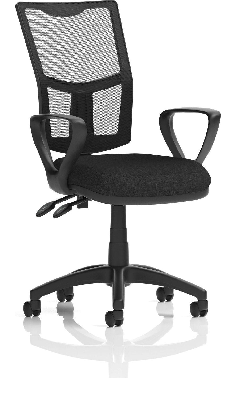 Eclipse Plus II Medium Mesh Back Task Operator Chair, black fabric, no draughtsman kit, loop arms