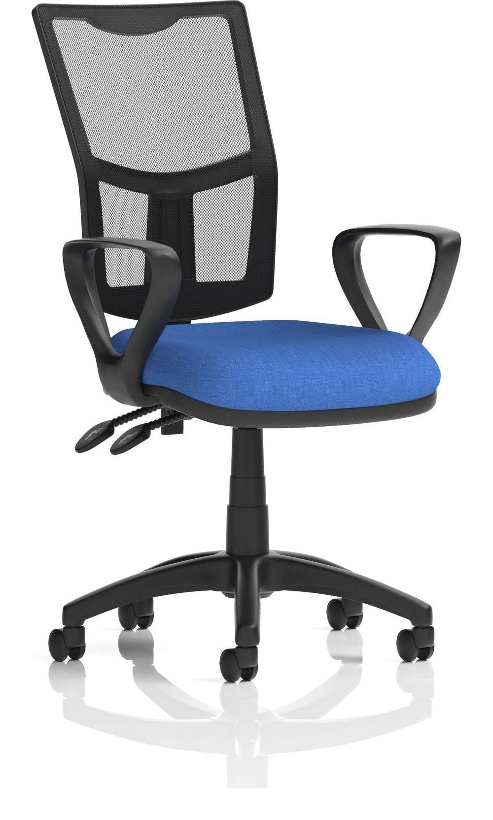 Eclipse Plus II Medium Mesh Back Task Operator Chair, blue fabric, no draughtsman kit, loop arms