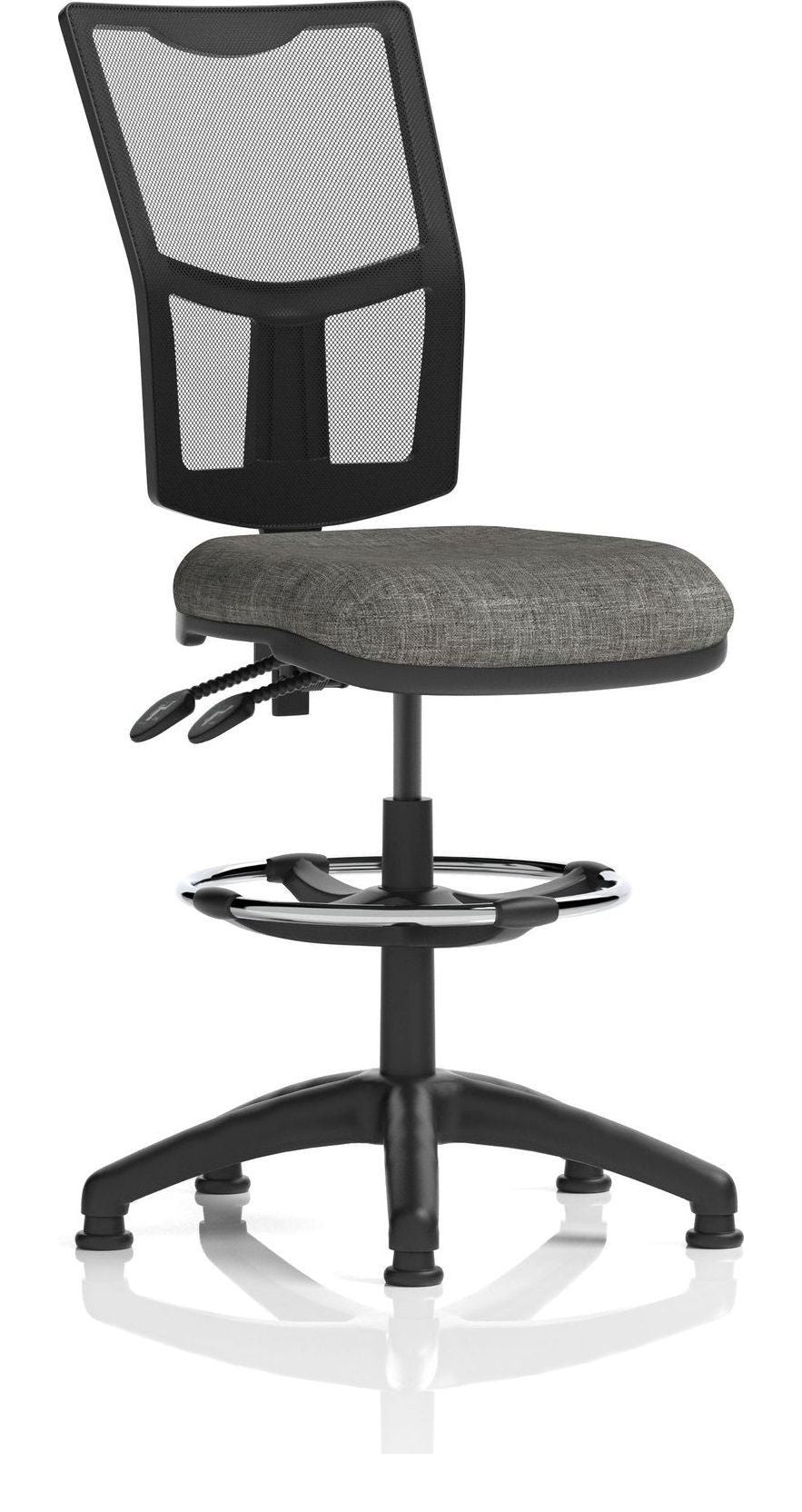 Eclipse Plus II Medium Mesh Back Task Operator Chair, charcoal fabric, with draughtsman kit, no arms