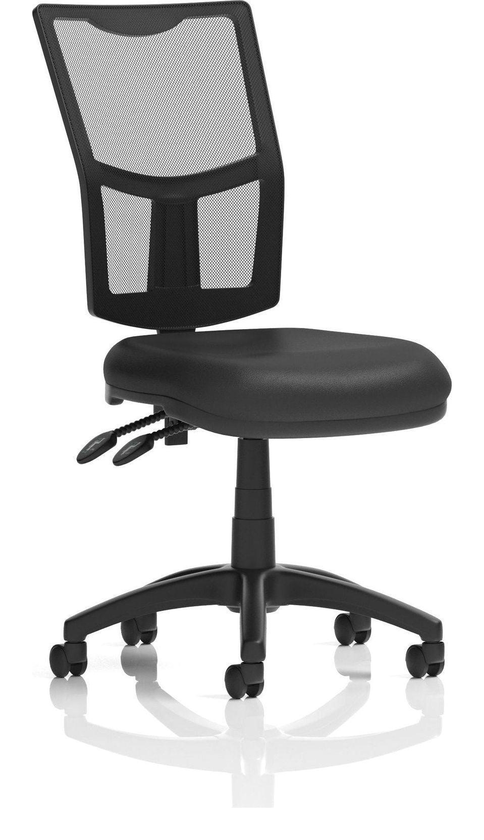 Eclipse Plus II Medium Mesh Back Task Operator Chair, black leather, no draughtsman kit, no arms