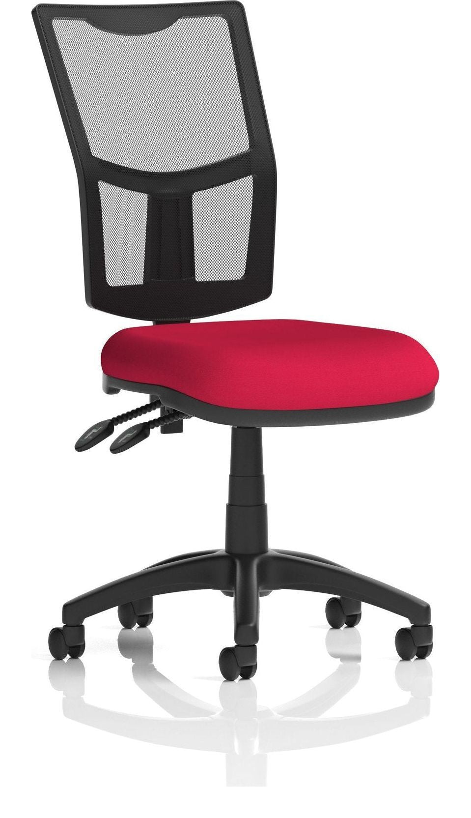 Eclipse Plus II Bespoke Medium Mesh Back Task Operator Chair, cherry, no arms, no draughtsman kit