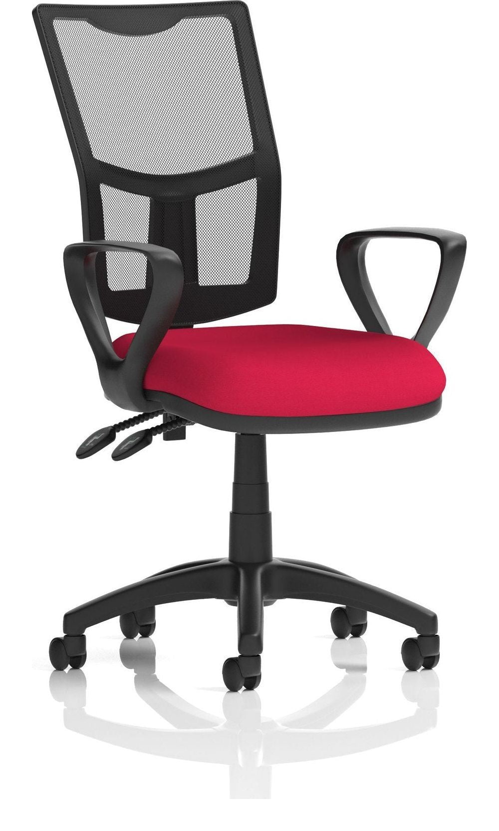 Eclipse Plus II Bespoke Medium Mesh Back Task Operator Chair, cherry, loop arms, no draughtsman kit