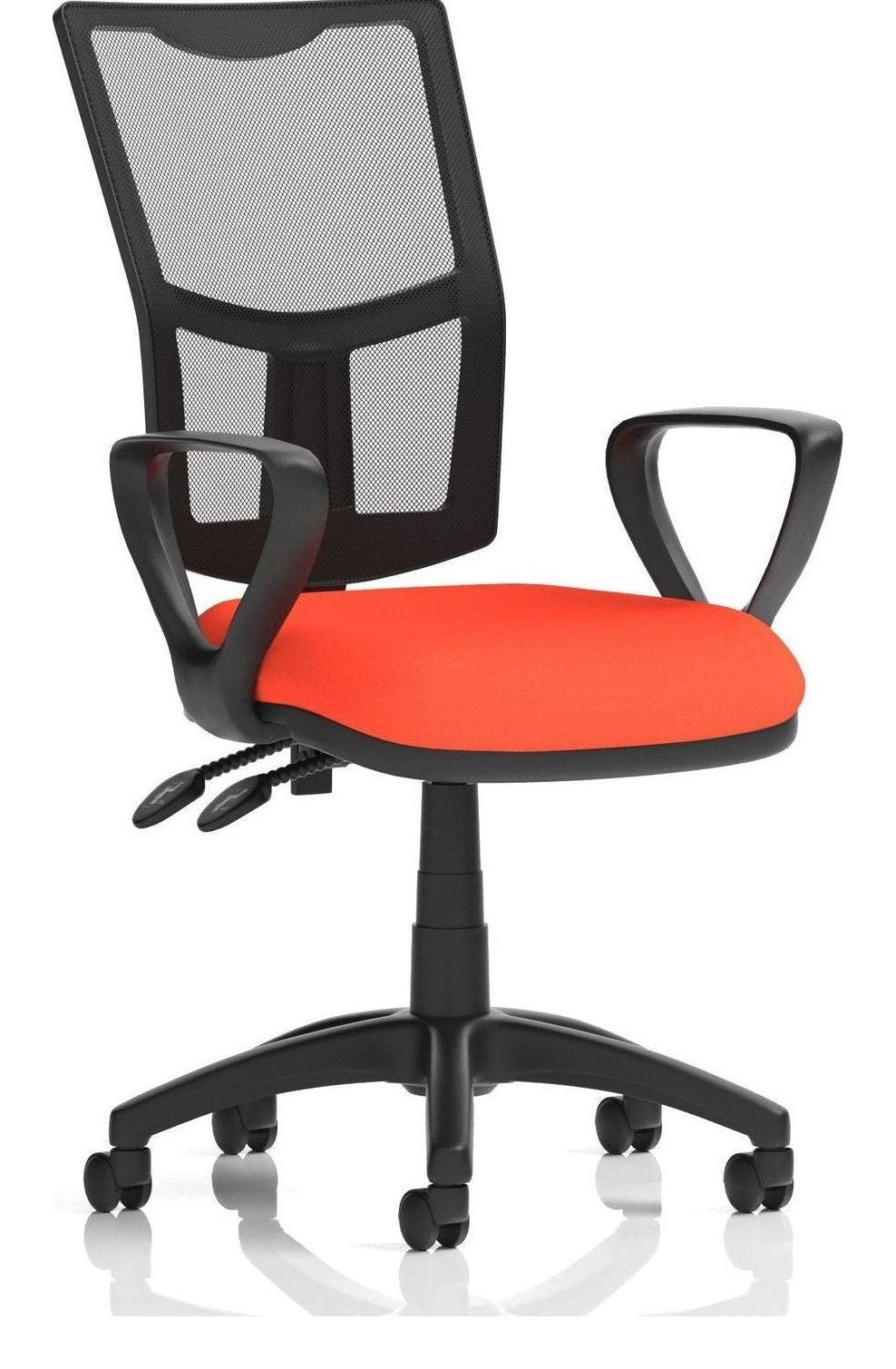 Eclipse Plus II Bespoke Medium Mesh Back Task Operator Chair, orange, loop arms, no draughtsman kit