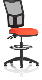 Eclipse Plus II Bespoke Medium Mesh Back Task Operator Chair, orange, no arms, with draughtsman kit