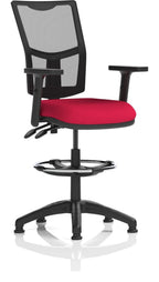 Eclipse Plus II Bespoke Medium Mesh Back Task Operator Chair, cherry, height adjustable arms, with draughtsman kit