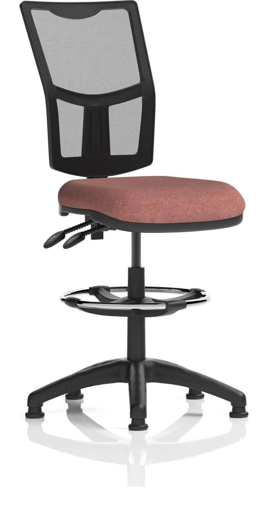 Eclipse Plus II Bespoke Medium Mesh Back Task Operator Chair, rivet forge, no arms, with draughtsman kit