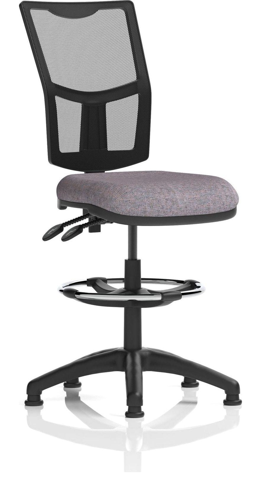 Eclipse Plus II Bespoke Medium Mesh Back Task Operator Chair, rivet fuse, no arms, with draughtsman kit