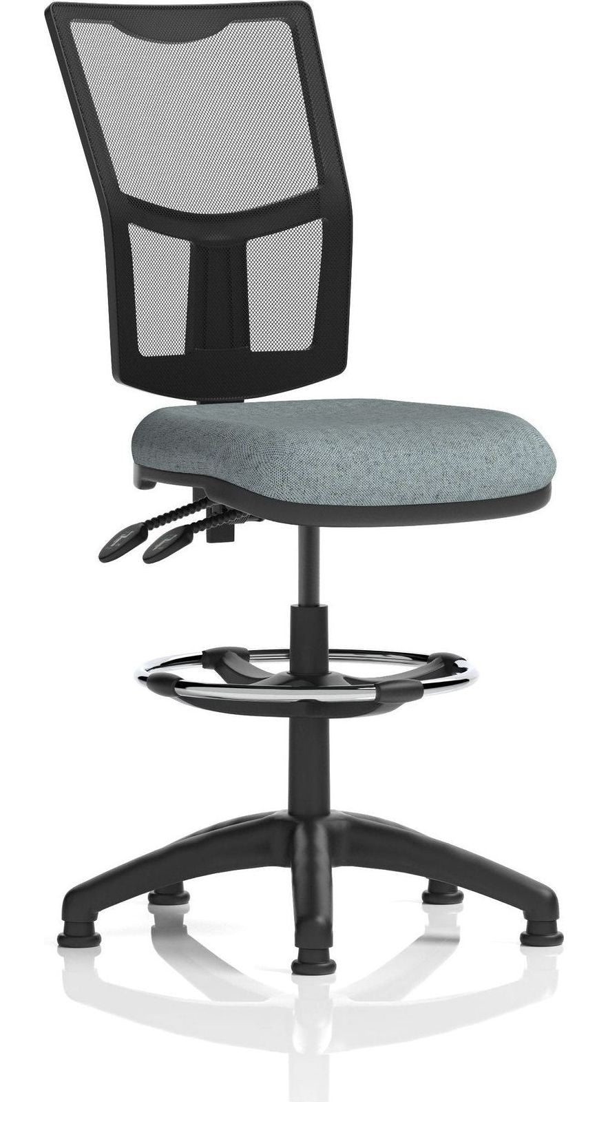 Eclipse Plus II Bespoke Medium Mesh Back Task Operator Chair, rivet tensile, no arms, with draughtsman kit