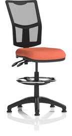 Eclipse Plus II Bespoke Medium Mesh Back Task Operator Chair, quest crab, no arms, with draughtsman kit