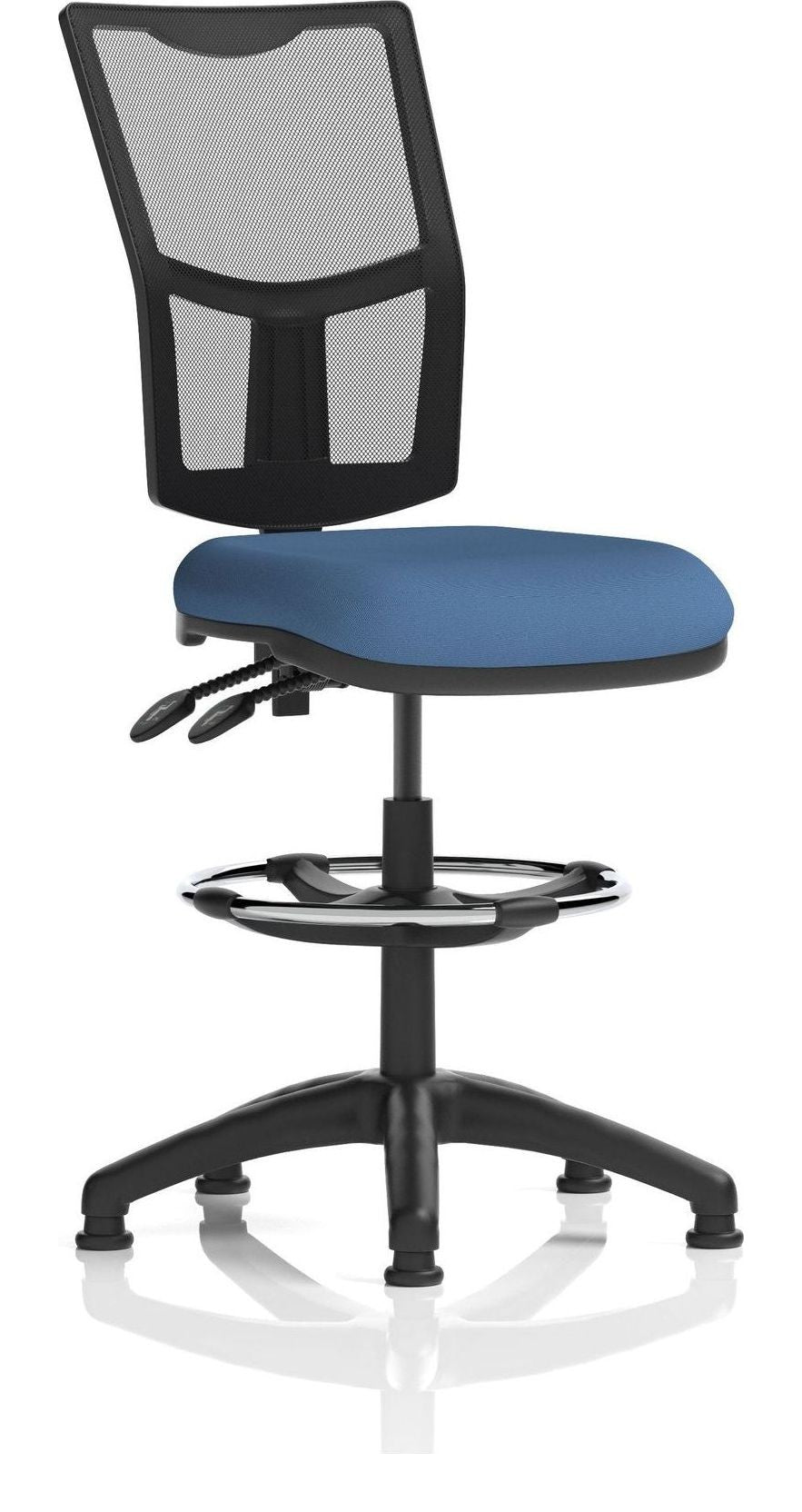Eclipse Plus II Bespoke Medium Mesh Back Task Operator Chair, quest limpet, no arms, with draughtsman kit
