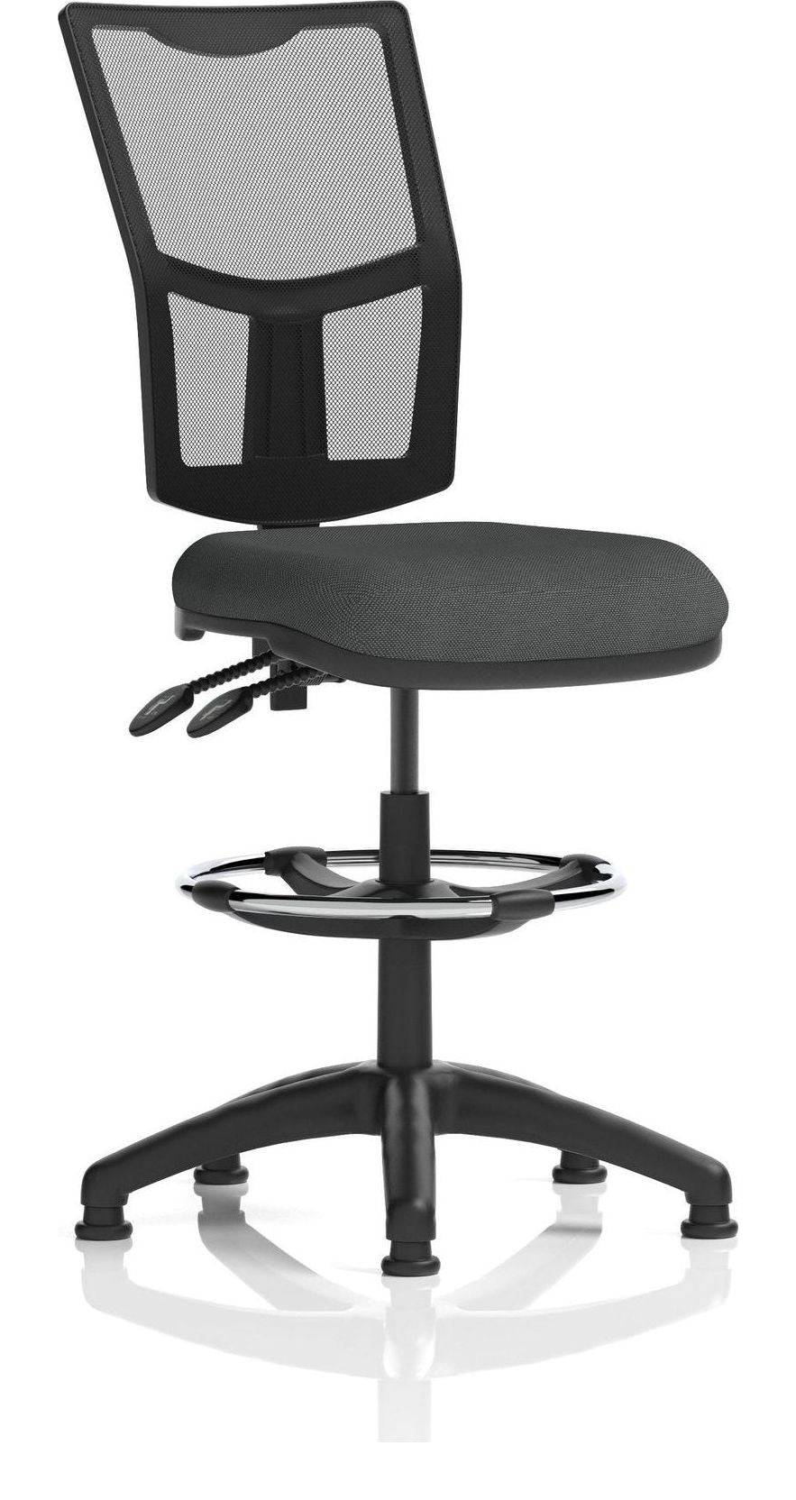 Eclipse Plus II Bespoke Medium Mesh Back Task Operator Chair, quest mussel, no arms, with draughtsman kit