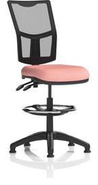 Eclipse Plus II Bespoke Medium Mesh Back Task Operator Chair, quest shrimp, no arms, with draughtsman kit