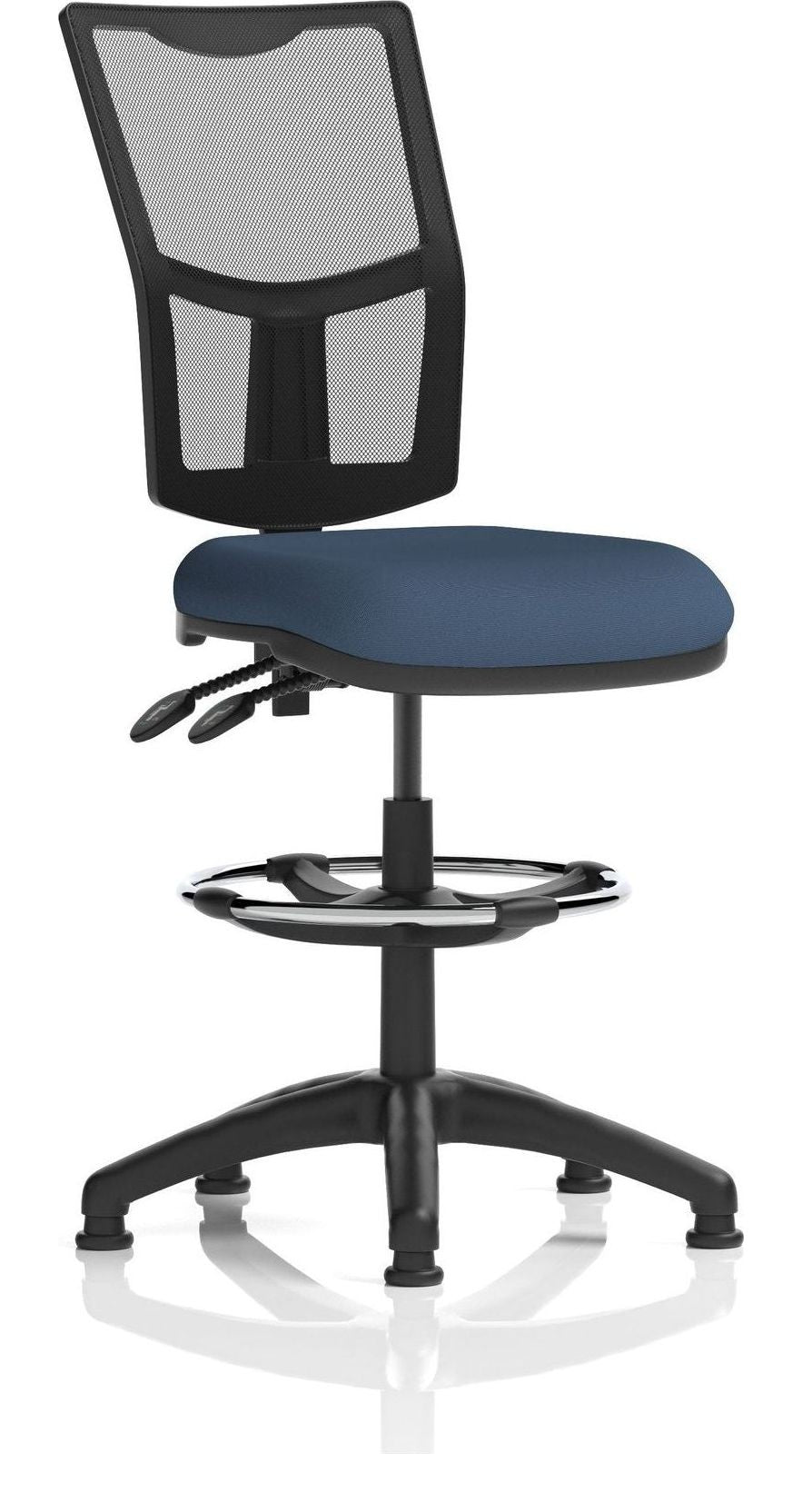 Eclipse Plus II Bespoke Medium Mesh Back Task Operator Chair, quest whelk, no arms, with draughtsman kit