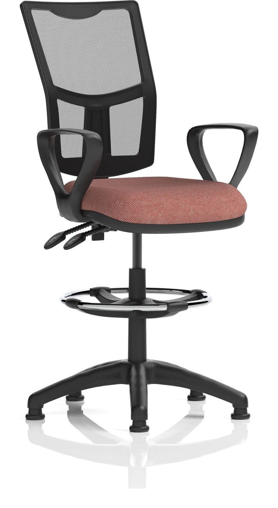 Eclipse Plus II Bespoke Medium Mesh Back Task Operator Chair, rivet forge, loop arms, with draughtsman kit