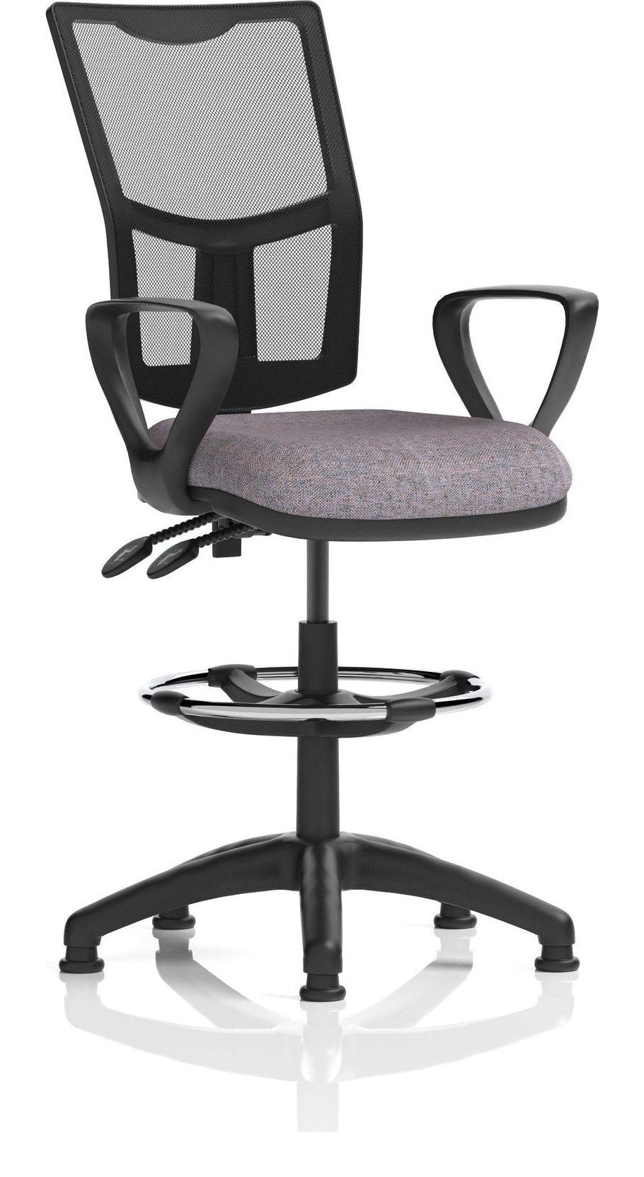 Eclipse Plus II Bespoke Medium Mesh Back Task Operator Chair, rivet fuse, loop arms, with draughtsman kit