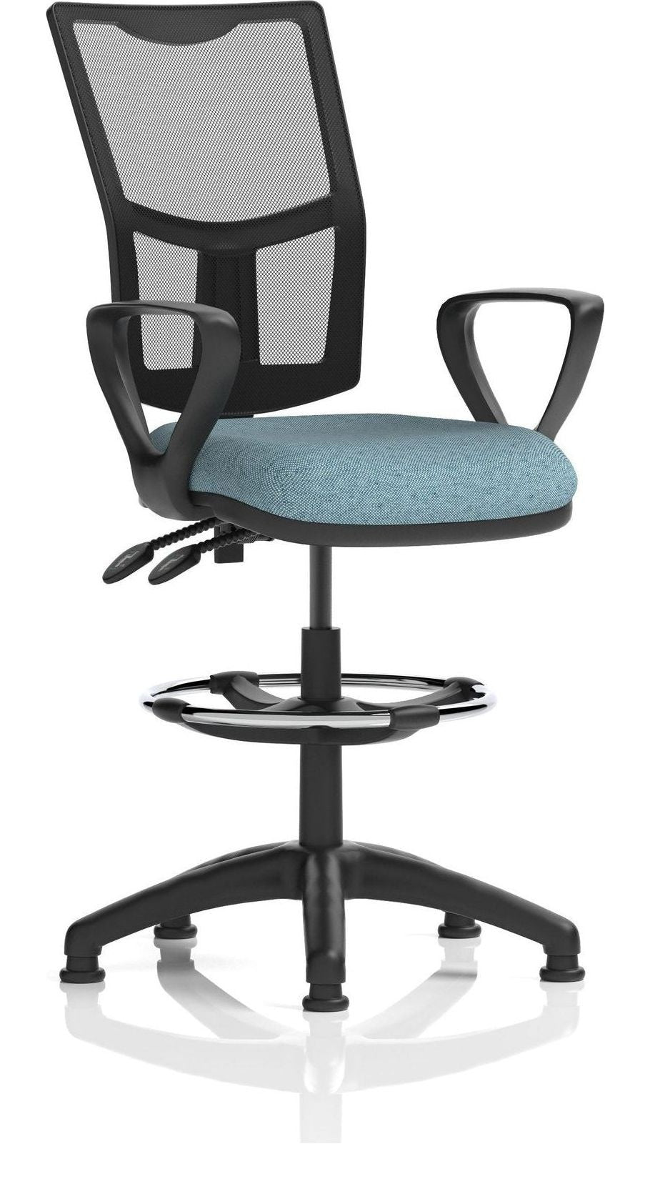Eclipse Plus II Bespoke Medium Mesh Back Task Operator Chair, rivet quench, loop arms, with draughtsman kit