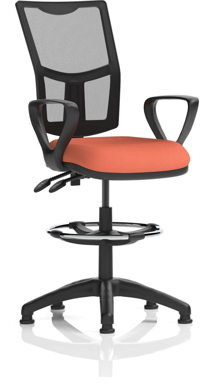 Eclipse Plus II Bespoke Medium Mesh Back Task Operator Chair, quest crab, loop arms, with draughtsman kit