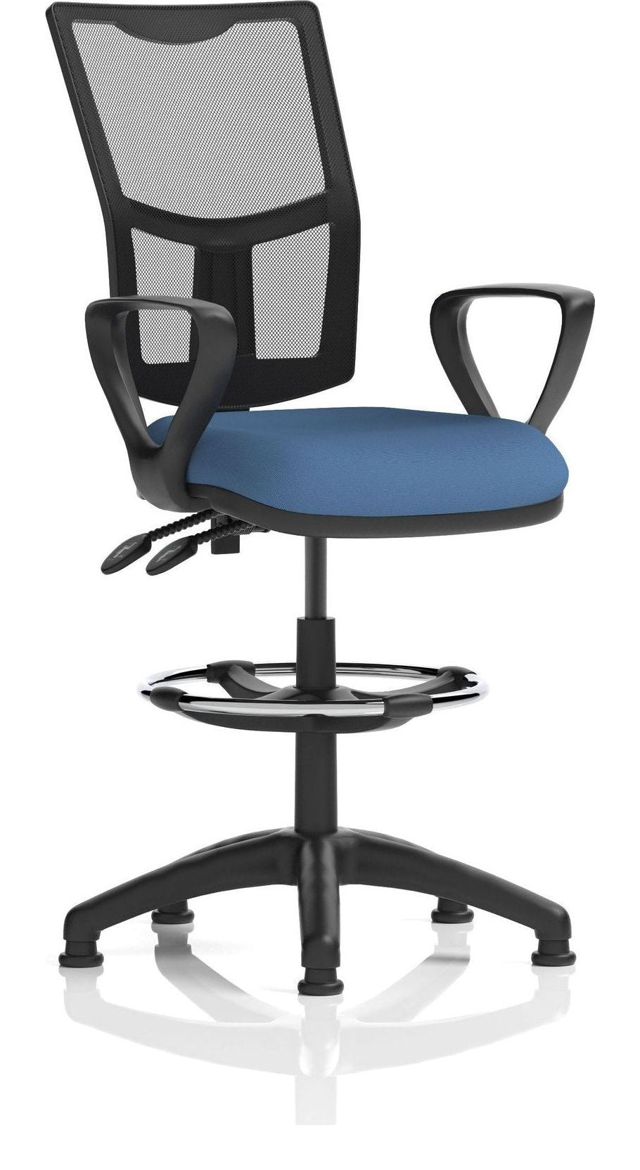 Eclipse Plus II Bespoke Medium Mesh Back Task Operator Chair, quest limpet, loop arms, with draughtsman kit