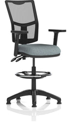 Eclipse Plus II Bespoke Medium Mesh Back Task Operator Chair, rivet tensile, height adjustable arms, with draughtsman kit