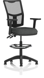 Eclipse Plus II Bespoke Medium Mesh Back Task Operator Chair, quest mussel, height adjustable arms, with draughtsman kit