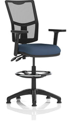 Eclipse Plus II Bespoke Medium Mesh Back Task Operator Chair, quest whelk, height adjustable arms, with draughtsman kit