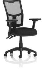 Eclipse Plus II Medium Mesh Back Task Operator Chair, black fabric, no draughtsman kit, height adjustable folding arms