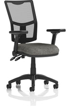 Eclipse Plus II Medium Mesh Back Task Operator Chair, charcoal fabric, no draughtsman kit, height adjustable folding arms