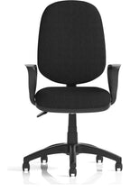 Eclipse Plus II Medium Back Fabric Task Operator Chair, black fabric, loop arms, another view 1