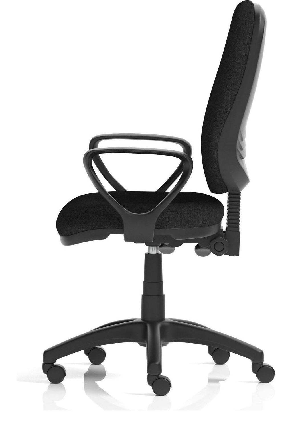 Eclipse Plus II Medium Back Fabric Task Operator Chair, black fabric, loop arms, another view 3