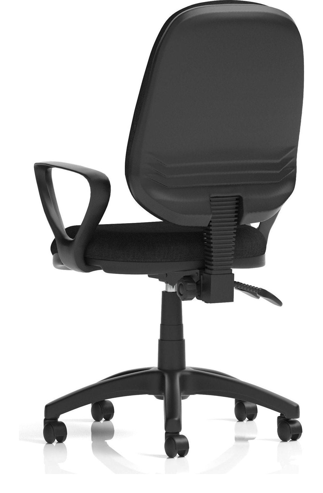 Eclipse Plus II Medium Back Fabric Task Operator Chair, black fabric, loop arms, another view 4