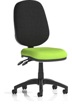 Eclipse Plus II Bespoke Medium Back Task Operator Chair, green, black back, no arms