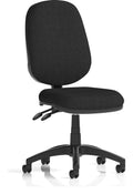 Eclipse Plus II Medium Back Fabric Task Operator Chair, black fabric, no arms