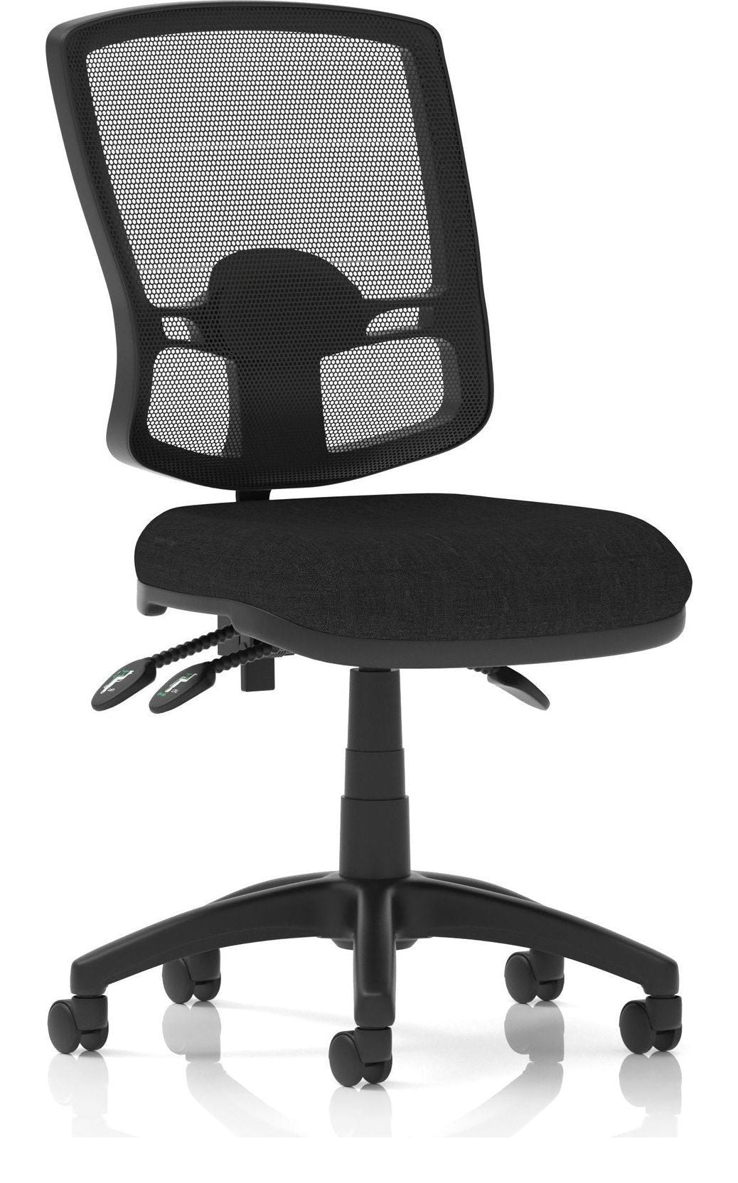 Eclipse Plus III Deluxe Medium Mesh Back Task Operator Chair, black fabric, no arms