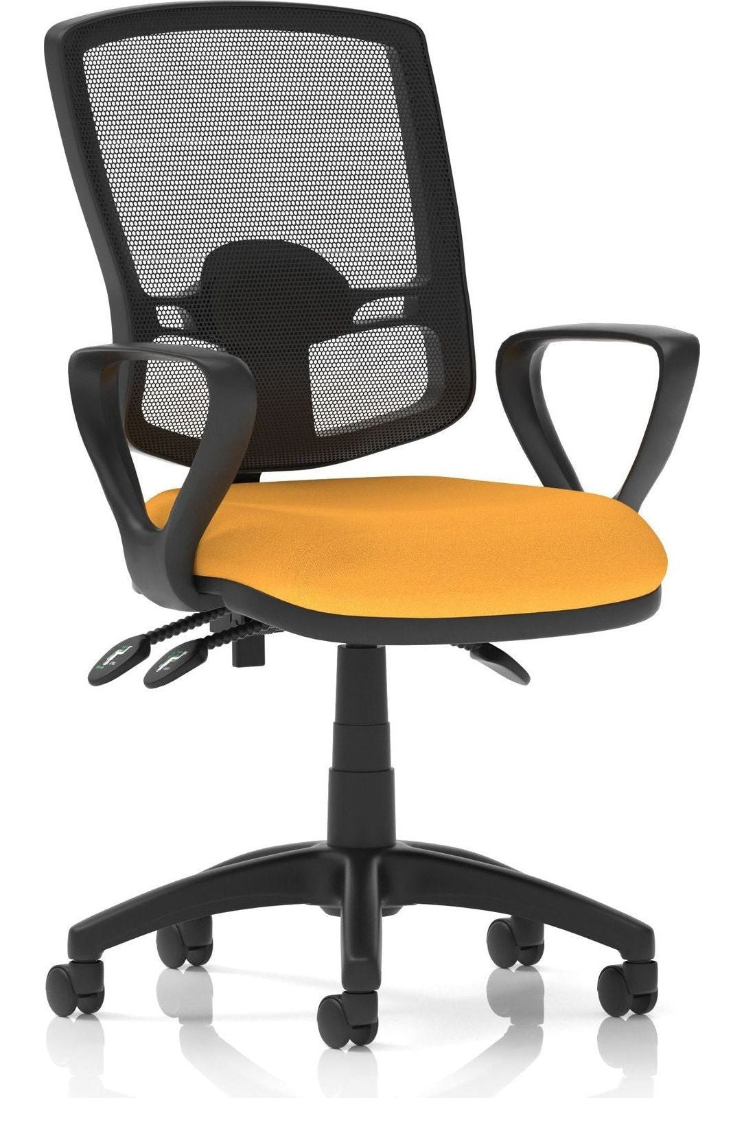 Eclipse Plus III Bespoke Deluxe Medium Mesh Back Task Operator Chair, yellow, loop arms