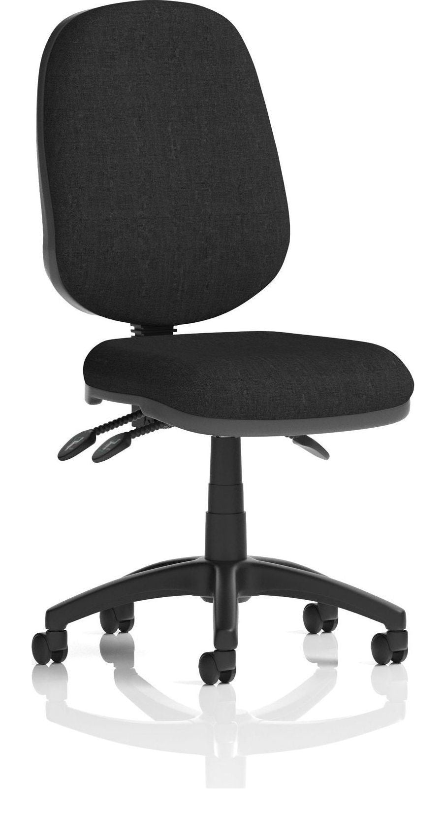 Eclipse Plus III Medium Back Fabric Task Operator Chair, black fabric, no arms