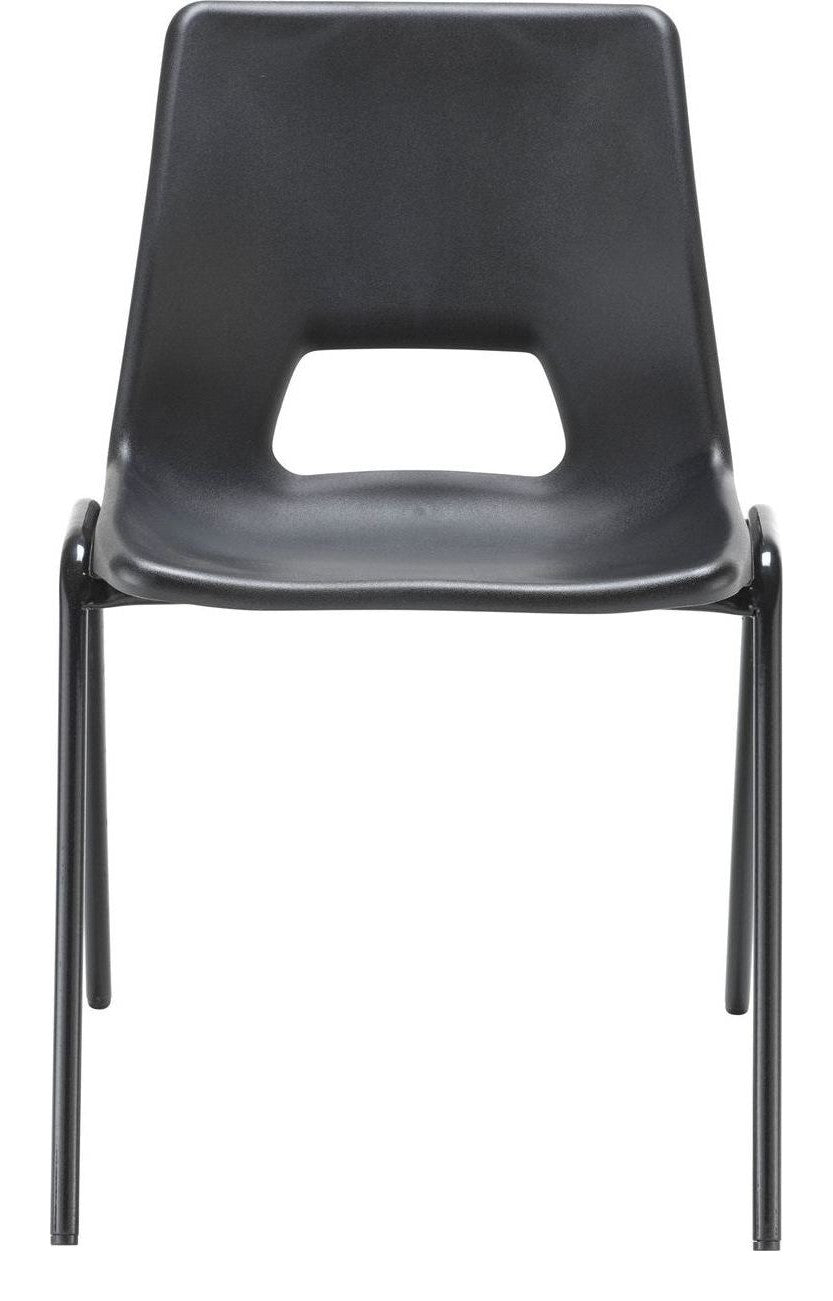 Economy Polypropylene Chair in black from the front