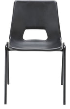 Economy Polypropylene Chair in black from the front