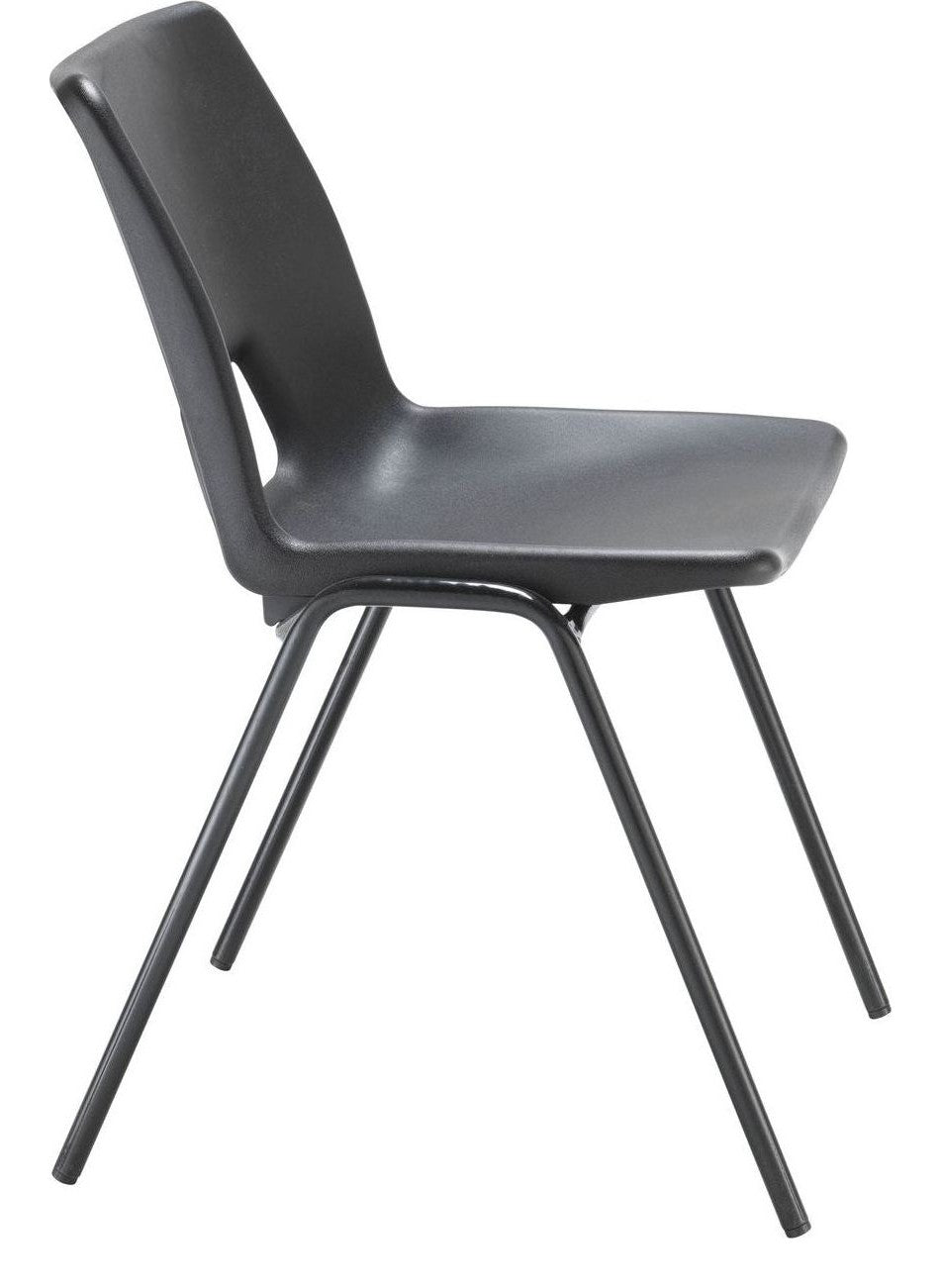 Economy Polypropylene Chair in black from the side