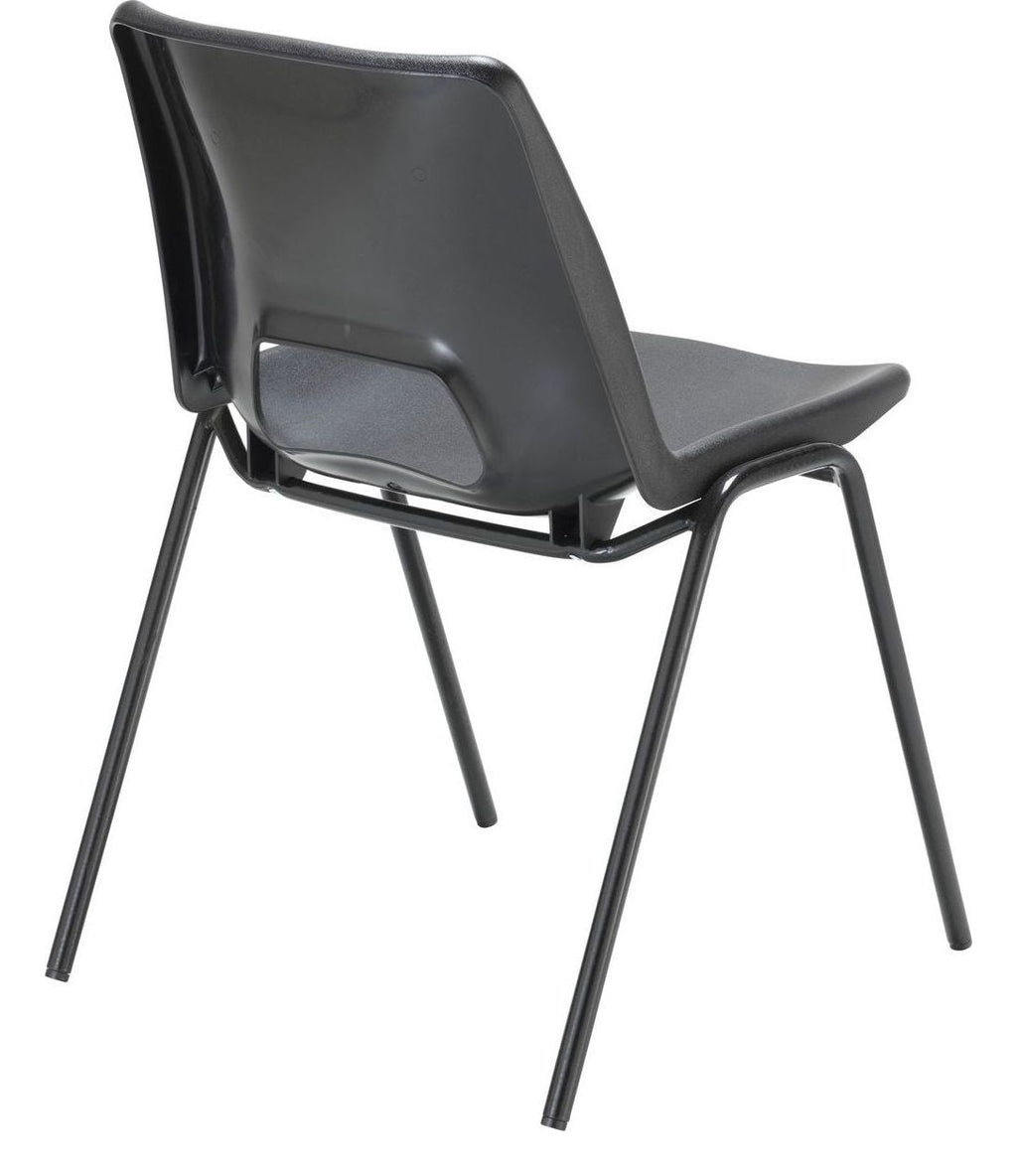 Economy Polypropylene Chair in black from the back at an angle