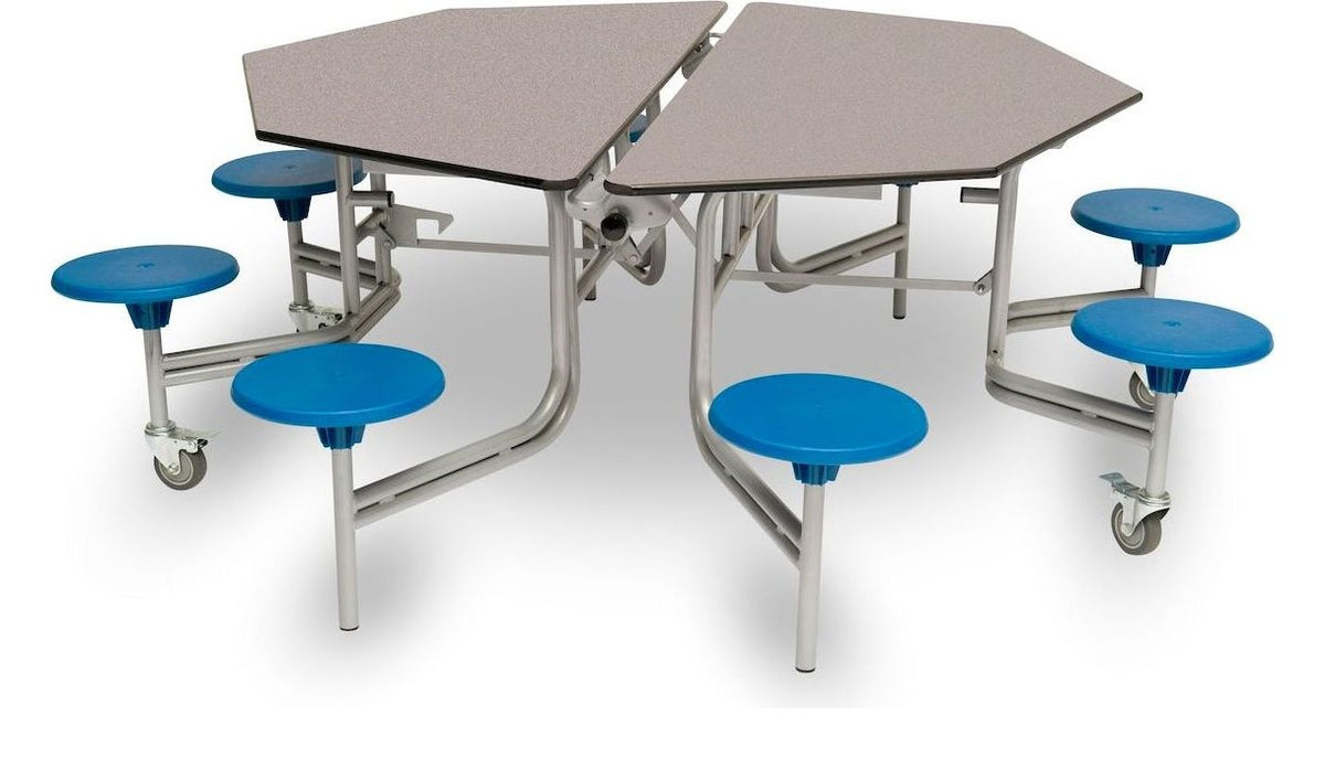 Eight Seat Octagonal Mobile Folding Table