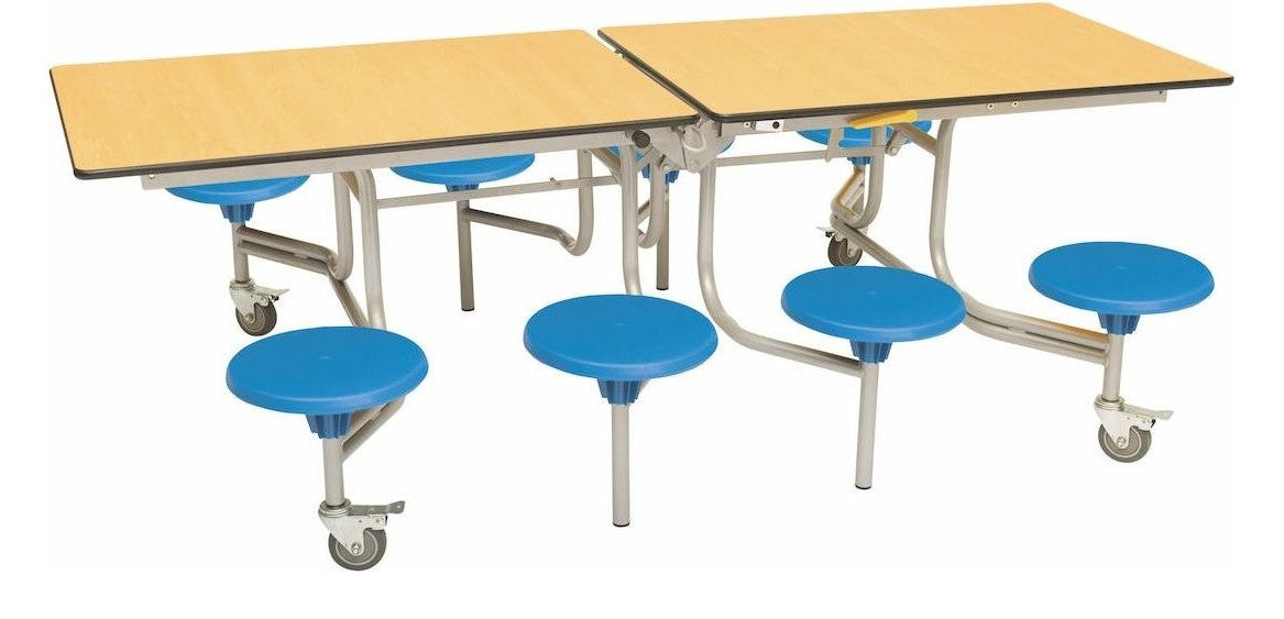Eight Seat Rectangular Mobile Folding Table in Maple