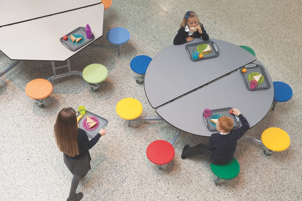 Eight Seat Round Mobile Folding Dining Table